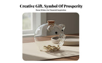 Glass Piggy Bank Decorative Glass Pig Currency Bank Pig Shaped Savings Jar Simple Design Clear Creature Coin Container Sleek