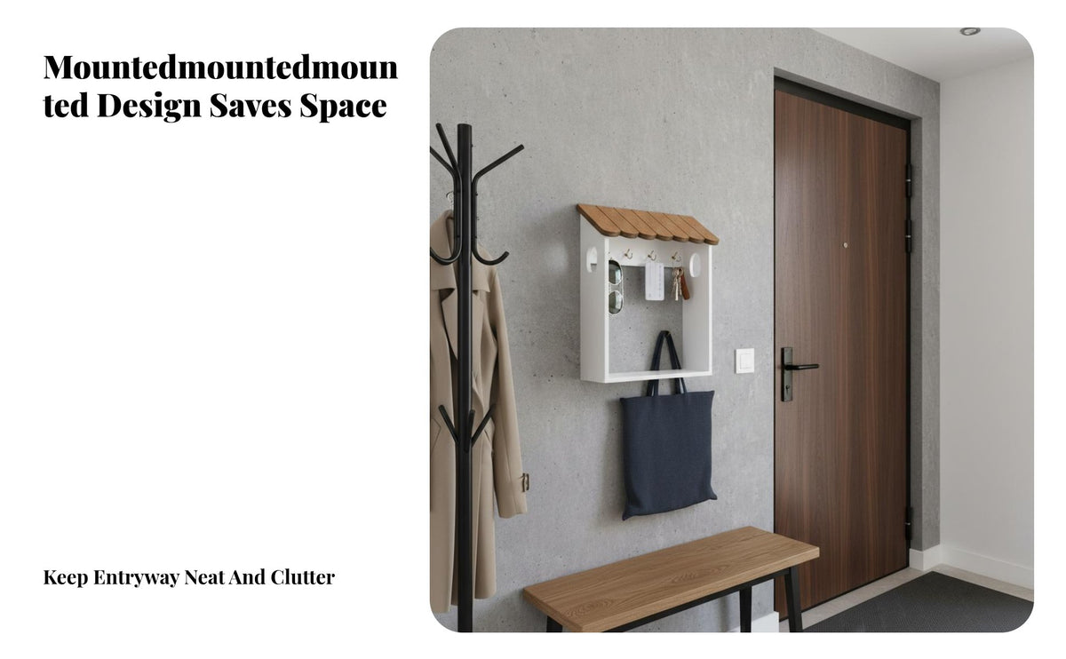 Multi-Functional Wall-Mounted Organizer with Hooks Space Saving House-Shaped Key Rack Versatile Use Household Storage Rustic Design for Homeowners, Families, Renters, Entryway, Hallway, Living Room, Kitchen