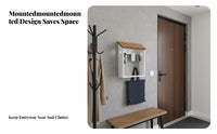 Multi-Functional Wall-Mounted Organizer with Hooks Space Saving House-Shaped Key Rack Versatile Use Household Storage Rustic Design for Homeowners, Families, Renters, Entryway, Hallway, Living Room, Kitchen