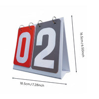 Flip Scoreboard Smooth Turning Tabletop Score Keeper Stainless Steel Rings Manual Score Turner for Teachers, Badminton Matches