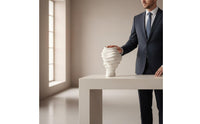 Modern Minimalist Wave Vase Creative Shape Wavy Border Vase Sculptural Design Home Decor Centerpiece for Sales Office, Showroom