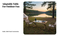 Roll-Top Camp Table Portable Square Roll-Top Camp Table Foldable Design Camping gear for travelers, outdoor diningkers, Barbecue, outdoor dining, Tailgating