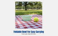 Pet Bowl, Silicone Foldable Dog Water Bowl, Anti-Spill, Outdoor Feeding Dish, Portable with Carabiner