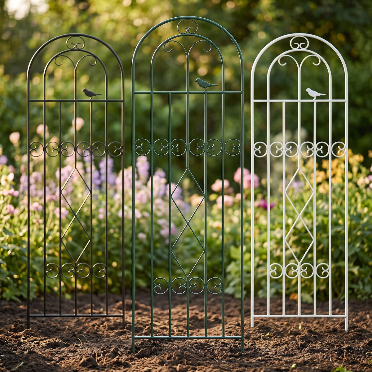 Garden Metal Trellis for Climbing Plants, Roses, and Vines - Outdoor Plant Support Frame