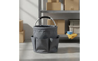 Textile Tool Tote Multiple Pockets Foldable Tool Carrier Large Capacity Foldable Supply Tote for Electricians, Gardeners, Job Site, Car Trunk