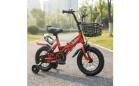 High Carbon Steel Frame Foldable Training Cycle Folding Kids Bike with Training Wheels Children's Pedal Bike with Basket for Boys