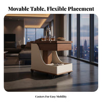 Adjustable Height C-Table Hidden Storage Adjustable C-Frame Desk for Living Room
