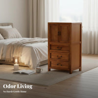 Modern Oriental Aesthetic Modular Tea Stand Multi-Functional Side Cabinet No Assembly Required Storage Furniture Sturdy Construction for Homeowners, Apartment Dwellers, Renters, Living Room, Corner Space, Bedroom, Entryway