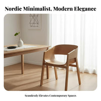 Nordic aesthetic Wooden Chair with Woven Seat Modern Minimalist Armchair sturdy Wood Frame Dining Seating Sturdy Construction for Restaurant Owners, Interior Designers, Homeowners, Cafe, Kitchen, Living Room