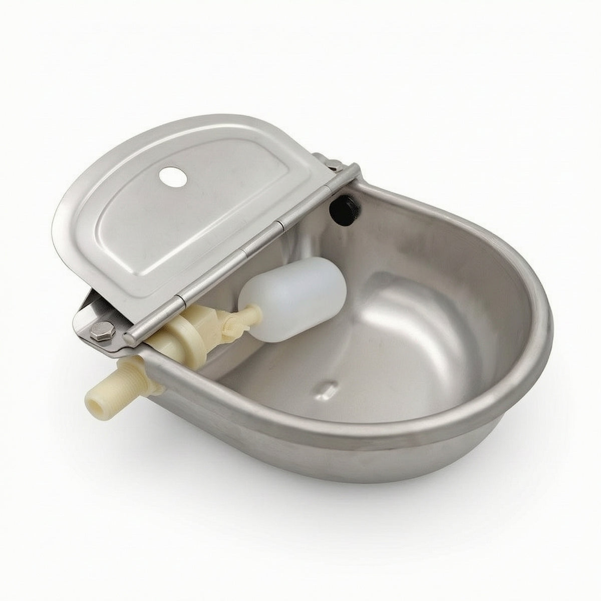 Water Bowl with Buoyant-Ball Valve Heavy-Duty Livestock Water Bowl Animal Drinker Continuous Waterer Fresh for Cattle, Farm