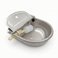 Water Bowl with Buoyant-Ball Valve Heavy-Duty Livestock Water Bowl Animal Drinker Continuous Waterer Fresh for Cattle, Farm