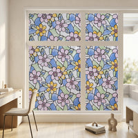 Window Film Privacy with Abstract Swirls for Home Office, Self-Adhesive PVC Window Tint Film Home, Waterproof Privacy Film, 120cm x 20m Roll