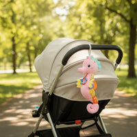 Soft Seahorse Cuddly Sensory Toy with Textured Fabrics Child-Safe for Infants
