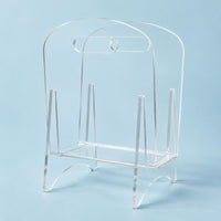 Acrylic Magazine Rack Glossy Finish Magazine Rack Handle Opening Stand