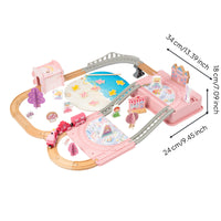 Long-Lasting Castle Train Set with Storage Box Portable Train Set with Storage Box Mixed-Material Magical for Toddlers