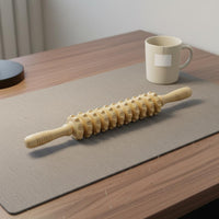 Muscle Relaxation Wooden Massage Roller Stick Ergonomic Handles Body Massage Stick Portable Manual Back Roller Flexible Design for Athletes, Gym, Office