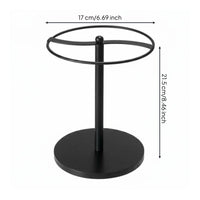 Creative Wood Base Eyewear Stand Home Decor Metal Sunglass Rack Rust-Resistant Desktop Sunglasses Display Stand Space-Saving for Desk, Countertop