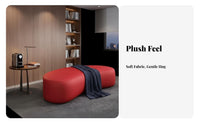 Light Luxury Cashew-Shaped Ottoman Curved Shape Upholstered Waiting Settee Minimalist Aesthetic Lobby Furniture Elegant design for Office Managers, Salon Owners, Interior Designers, Lounge Area, Bank, Barbershop