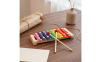 Kids Wooden Xylophone Music Learning 8 Note Rainbow Glockenspiel Educational Colorful 8 Key Xylophone for Young Children, Infants