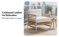 4 Pieces Waterproof 4-Piece Woven Seating set Weather-Resistant Outdoor Furnishings Water Patio Set Nordic Design for Families, Homeowners, Garden lovers, Balcony, rearyard, Porch, waterside