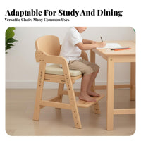 Japanese design Adjustable Wooden Learning Chair Grows with Your Child Height-Adjustable Wooden Chair Multifunctional children's Furniture Multi-Purpose for Preschoolers, Toddlers, Parents, Dining Room, Homeschool Environment, Playroom, Classroom