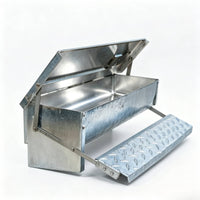 Metal Treadle Fowl Feeder Rodent-Resistant Treadle Chicken Feeder No Waste for Chickens, Backyard