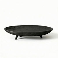 Wooden Fruit Tray Decorative Tray with Raised Feet Rustic Oval Wooden Platter for Homeowners