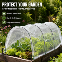 18 Pcs Garden Hoop House Kit, Metal Greenhouse for Vegetables, Polyethylene Safeguarding Netting, Green House for Outdoors