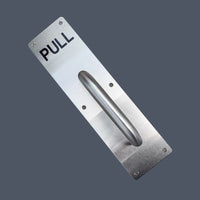 Thickened Stainless Steel Push Plate with Handle for Fire Doors