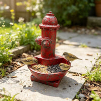 Resin Fire Hydrant Bird Feeder Vintage Garden Ornament