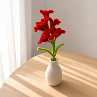 Handmade Flocked Hyacinth Flower, Kids Craft Flowers, DIY Flowers for Home Decor & Wedding, Flexible Metal Wire Artificial Hyacinth
