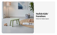 Rounded Corners Molded Plastic Play Table and Chairs Easy to Clean Minimalist Plastic Furniture Set Stable Design kids' Furnishings Multifunctional for Toddlers, Preschoolers, Reading Corner, Kindergarten, Preschool, Daycare