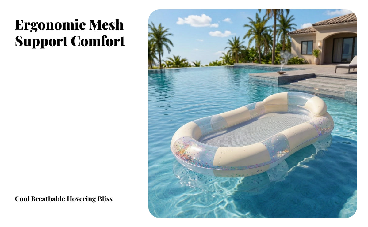 Supportive Pool Lounger with Mesh Seat