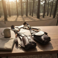 PU Leather Harness Bag Universal Fit Leather Shoulder Bag Adjustable Straps Vintage Aesthetic Harness Wallet for Motorcyclists, Outdoor, Festivals