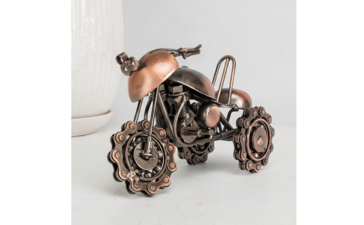 Metal Motorcycle Figurine Vintage Metal Motorcycle Model Retro Decor for Collectors, Desk, Bookshelf, Office