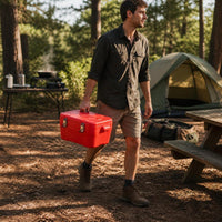 Stainless Steel Insulated Cooler Box for Outdoor Camping, Large Capacity Portable Food Warmer and Cooler