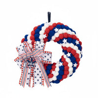 4th of July Wreath Vibrant Colors Independence Day Front Door Decor Festive Red White and Blue Hanging Decor