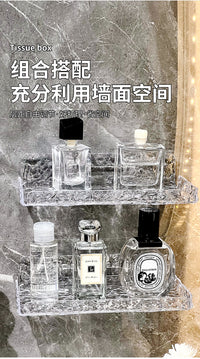 卫生间亚克力置物架免打孔化妆护肤品眼影洗漱台墙上壁挂式收纳盒 【1个装】亚克力置物架