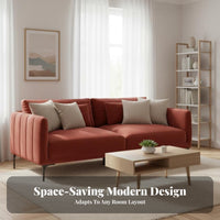 Light Luxury design3Seater Sofa Down-Filled pads 3-Seater Upholstered Sofa High-Leg living room design Room Seating Comfortable for Small Apartment Dwellers, Families, residents, Lounge Area, Office, Bedroom