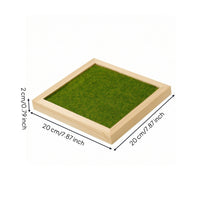 Wooden Base with Grass Wood Miniature Display Base Layered Wooden Scenery Tray for Hobbyists