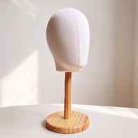 Mannequin Head with Wooden Base Hairpiece Stand with Wooden Base Compact for Milliners, Retailers, Styling Practice