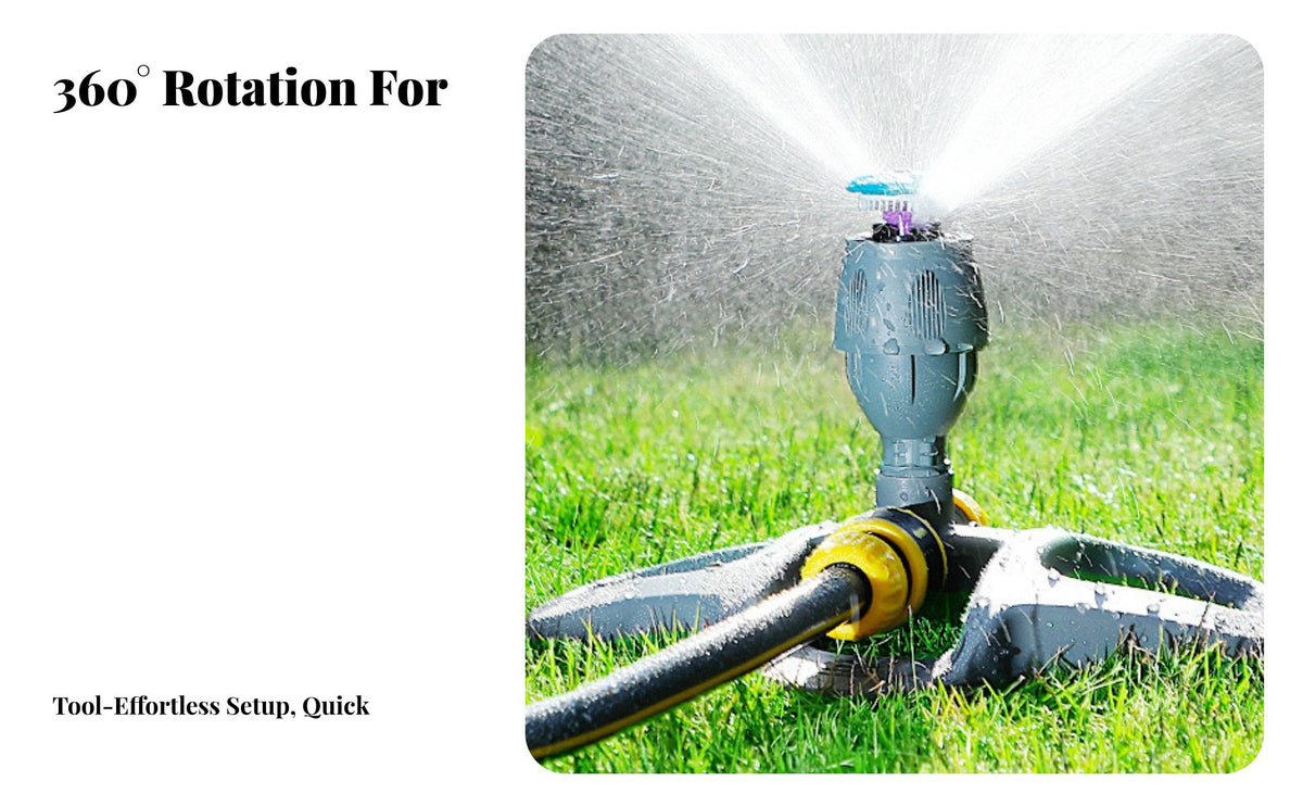 360 Degree Lawn Sprinkler Large Area Coverage Automatic Water Sprinkler Series Connection Automatic Garden Sprayer for Farmers, Lawn, Rooftop, Yard