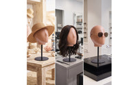 Fiberglass Mannequin Head Stand Tabletop Mannequin Head with Metal Base Long-Lasting Hat Display Stand Stable for Hair Stylists, Dressing Rooms