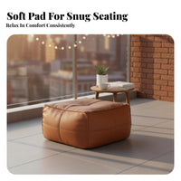 Faux Leather Finish Cube Pouf Multi-Functional Ottoman adaptable Use Footstool Comfortable for Apartment Dwellers, Homeowners, home enthusiasts, Living Room, Balcony, Entryway, Bedroom