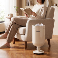 Stainless Steel Trash Can with Wheels Pedestal Trash Bin with Wheels Portable Wastebasket Rust-Resistant for Office