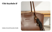 Large Capacity Tote Bag Premium Texture Retro Design Tote Comfortable Handles for Commuters, Commute, Work, Shopping