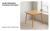 Space-Saving Square Dining Table with 4 Chairs Simple Design Kitchen Furniture Modern Design Nordic Aesthetic for Apartment Dwellers, Small Families, Students, Home, Breakfast Nook, Office