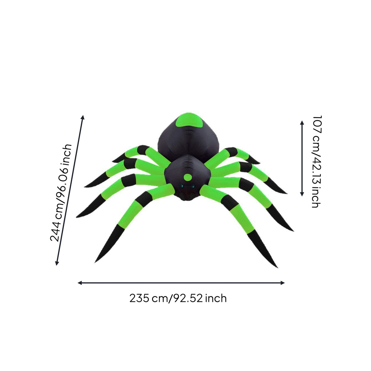 Giant Inflatable Arachnid with LED Eyes Water-Resistant Halloween Inflatable Arachnid Spooky Inflatable Decoration Lighted for Garden