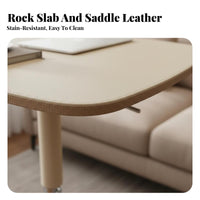Multi-Functional Adjustable C-Table Space-Saving Household Furniture Waterproof Surface Vintage Inspired for Apartment Dwellers, Telecommuting Workers, Sofa Side, Living Room, Small Areas, Home Office