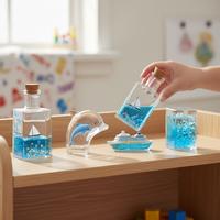 Creative Drifting Bottle Desktop Ornament with Fluid Motion - Pirate Ship Micro Landscape DIY Decor